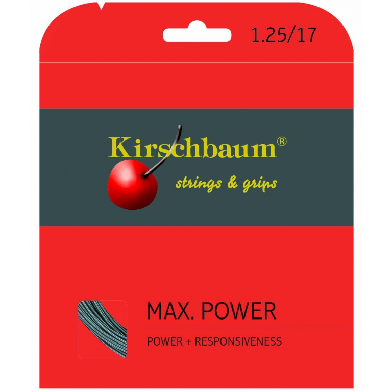 Kirschbaum Tennis String Max Power (Durability+Power) anthracite 12m Set