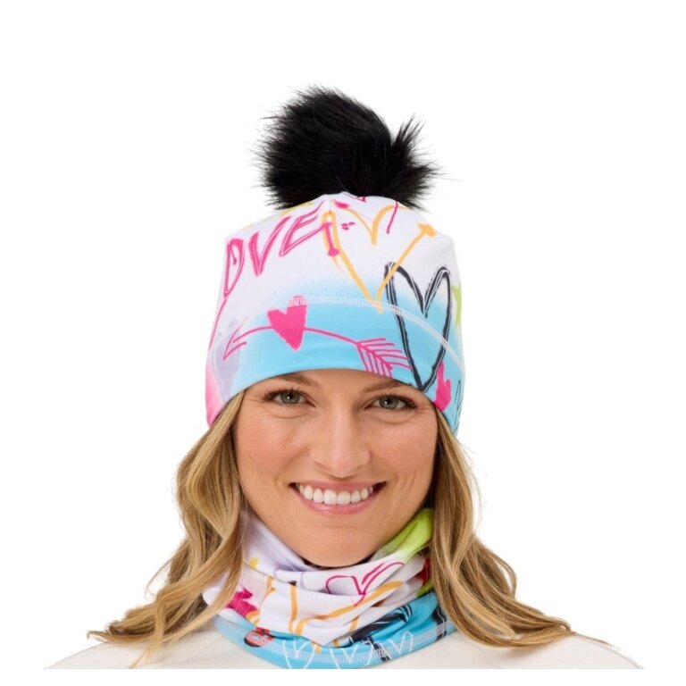 Krimson Klover Hat (Pom Pom) Graffiti Girls Beanie - white/multi-coloured Ladies - 1 piece