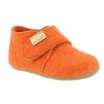 Living Kitzbühel Slippers Velcro Model Felt (rec. Wool) - High Shaft - Solid Colour Kids Orange Children (21-26)