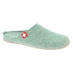 Living Kitzbuhel Slippers Felt Slipper (70% Wool) Swiss Cross forest green