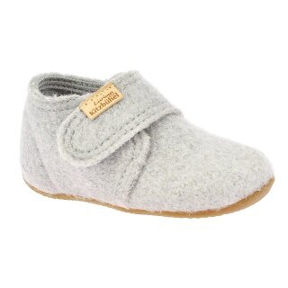 Living Kitzbühel Slippers Velcro Model (Virgin Wool) Kids 2024 Light Grey Toddlers (24-26)