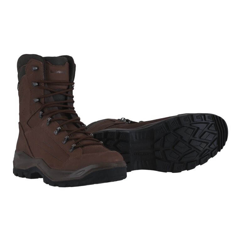 Lowa Military Boots Work Shoes Renegade II N GTX High TF (Nubuck Leather, Waterproof) Dark Brown Men's