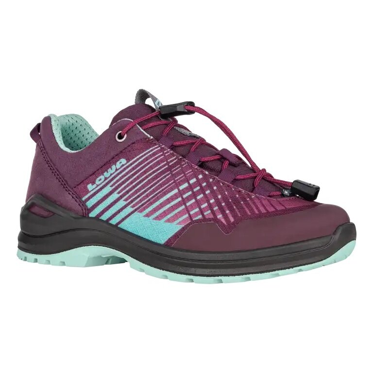 Lowa Hiking Travel Shoes Carezza GTX Low Junior (Synthetic/Textile, Waterproof) Red/Turquoise Kids