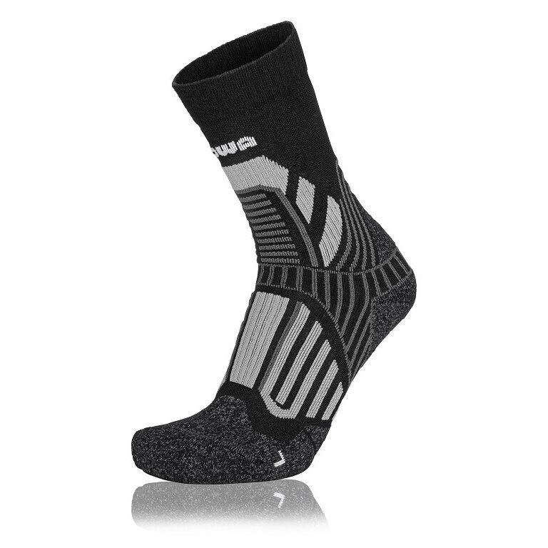 Lowa Hiking Sock Crew Mountaineering (Polyester/Polyamide) black/grey - 1 pair