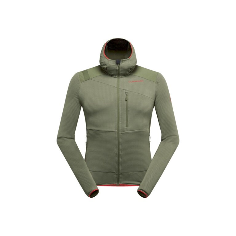 La Sportiva Aequilibrium Thermal Hoody Fleece Jacket (with hood, breathable) olive green men's