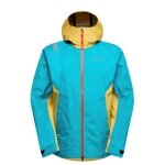 La Sportiva Softshell Jacket Discover Shell (windproof, waterproof) tropical blue/yellow Men
