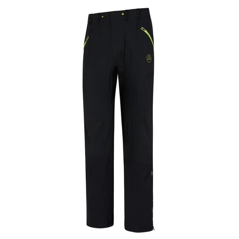 La Sportiva Monument Trousers (elastic waistband with drawstring) long black/lime men's