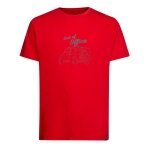 La Sportiva Hiking/Recreation T-shirt Cinquecento - Out of Office - (Cotton) red Men's