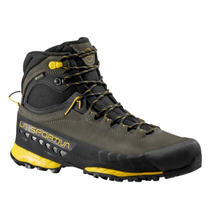 La Sportiva hiking shoes TX 5 GTX nubuck leather (waterproof, stable, protective) carbon green/black/yellow men's
