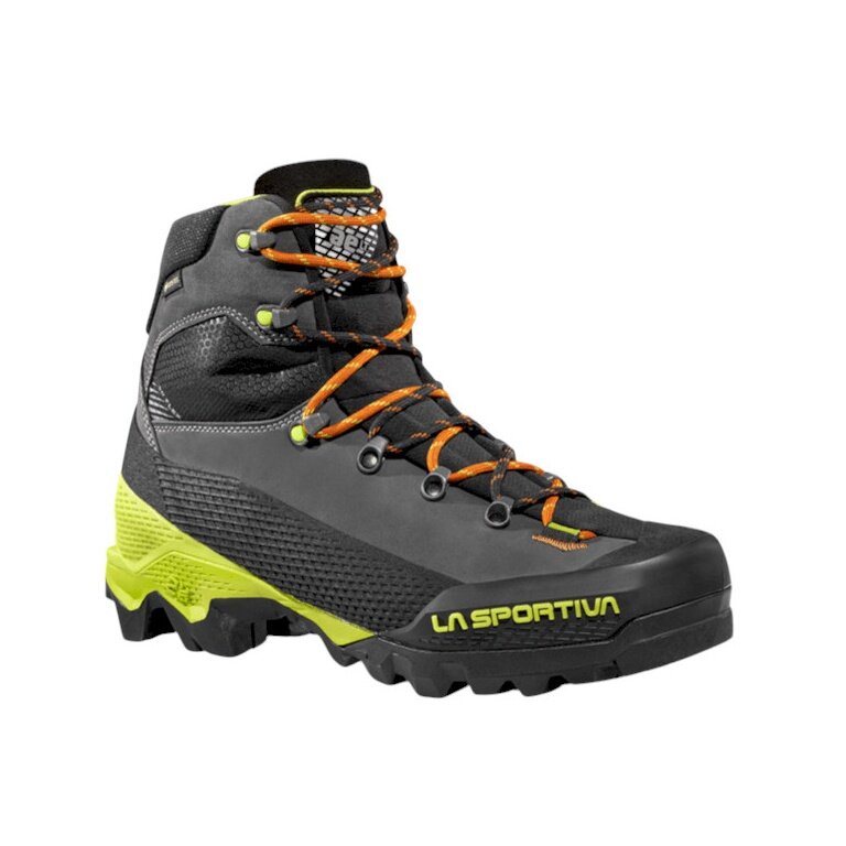 La Sportiva Hiking Shoes Aequilibrium LT GTX (Excursion Mountaineering, Nubuck Leather, Waterproof) Carbon Grey/Lime Men