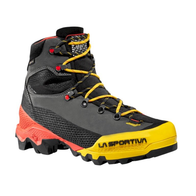 La Sportiva hiking shoes Aequilibrium LT GTX (excursion mountain hiking, nubuck leather, waterproof) black/red/yellow men's