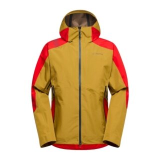 La Sportiva Softshell Jacket Crossridge Evo Shell (Hard Shell, for Ski Touring, Waterproof) savannah yellow/red Men's