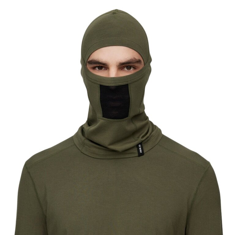 Le Bent Multifunctional Scarf (Neck Warmer) Midweight Mesh Balaclava Dark Green