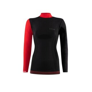 Lenz Functional Underwear Long Sleeve Shirt Merino 6.0 Stand-up Collar Black/Red Women