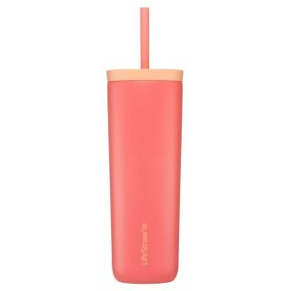 LifeStraw Thermo Mug Go Steel Tumbler Insulated Stainless Steel, with Water Filter, with Straw - apricot/pink - 500 ml