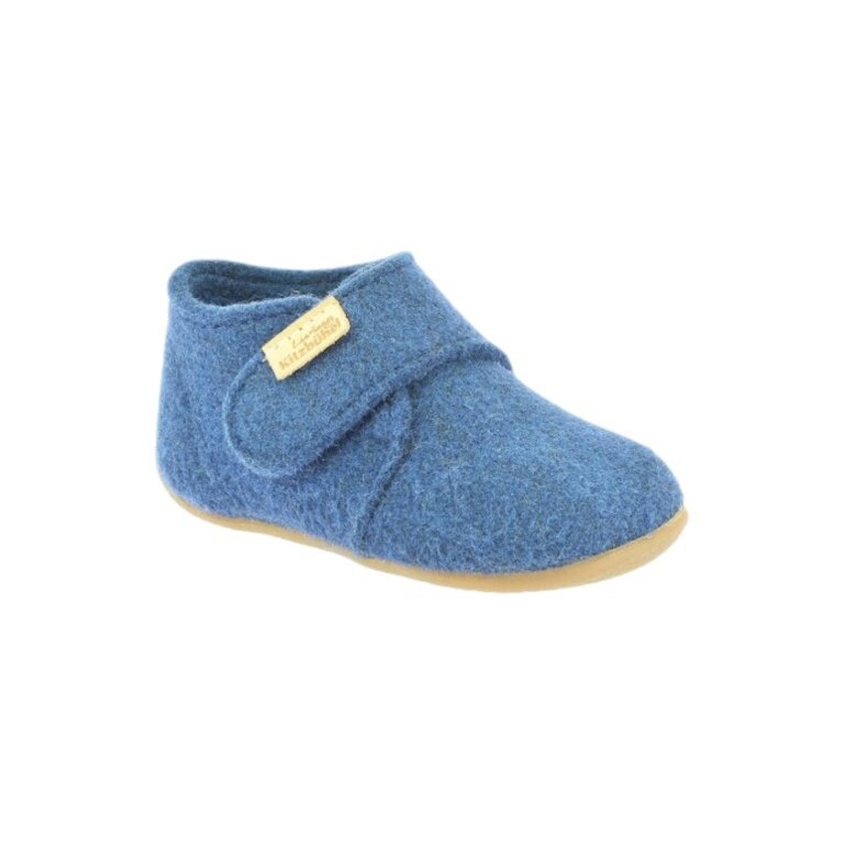 Living Kitzbühel slippers Velcro shoes felt (wool) solid colour sapphire blue toddlers (27-30)
