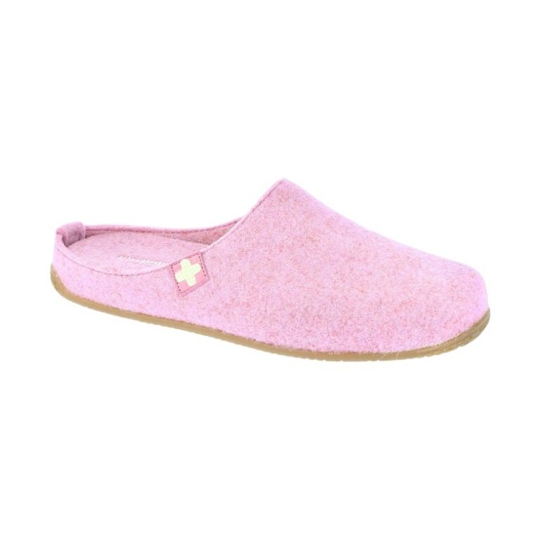 Living Kitzbühel slippers felt slippers (70% wool) Swiss cross ladies - iris/pink