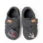 Living Kitzbühel slippers Velcro shoe T-Rex (pure wool) grey boys (size 31-35)