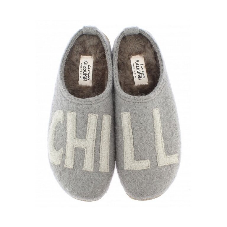 Living Kitzbühel Slippers Chill with Sheepskin (100% Virgin Wool) Grey Slippers (Size 36-42)