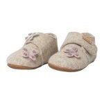 Living Kitzbühel Slippers Velcro Shoe Sissi Butterfly (Wool) Solid Colour Oat Milk White Girls (27-30)