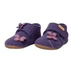Living Kitzbühel slippers Velcro shoe Sissi butterfly (wool) solid colour purple magic girls (27-30)