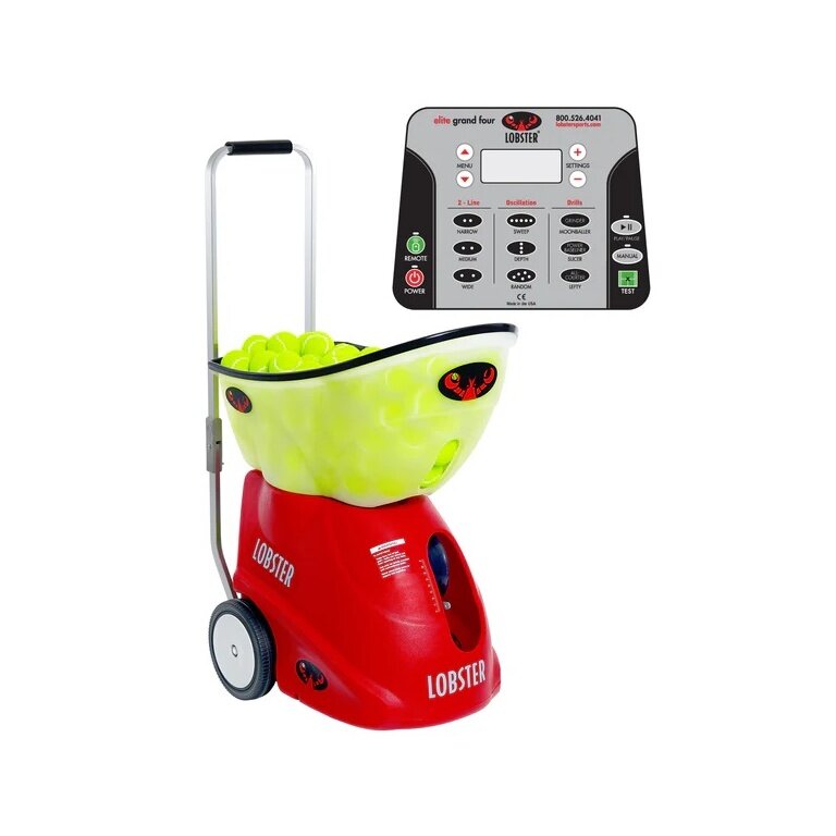 Lobster Ball Machine Elite Grand Four (16-130kmh, 6 pre-installed 6-shot drills, battery up to 8h, oscillator)