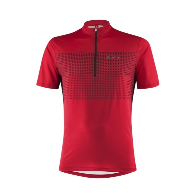 Löffler Bicycle Shirt Bike Sparta (Half-Zip, elastic, quick-drying) red men's