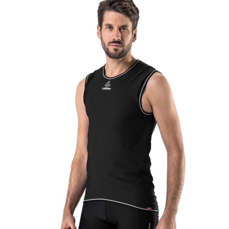 Löffler functional underwear windproof singlet Transtex Light sleeveless (light, moisture-wicking) black men's