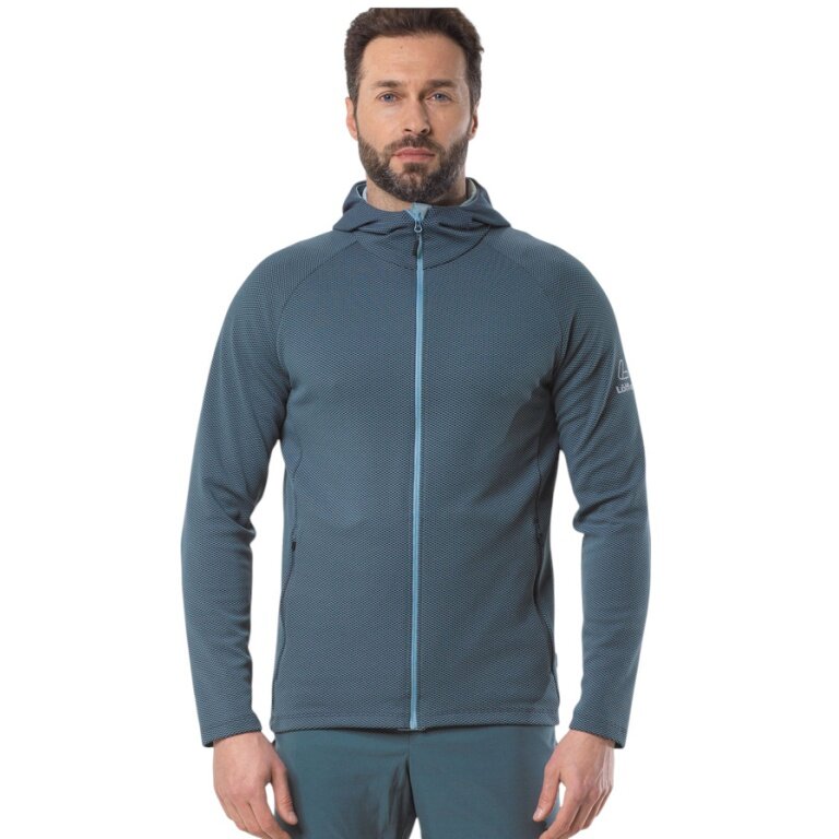 Löffler Hooded Jacket Hoody Transtex Cube (quick-drying, breathable) petrol blue men's