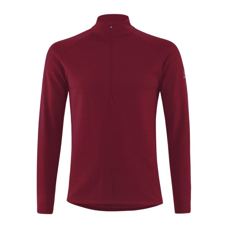 Löffler Long Sleeve Shirt Transtex Merino Midlayer (Half-Zip, thermal insulation) merlot Men's