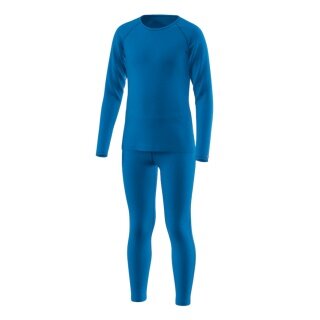 Löffler Functional Underwear Set Long Transtex Warm (Long Sleeve Shirt and Long Trousers) Blue Men's
