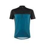 Löffler Bicycle Shirt Bike Half-Zip Glow (Zip Back Pocket, Quick-Drying) coral blue/black Men's