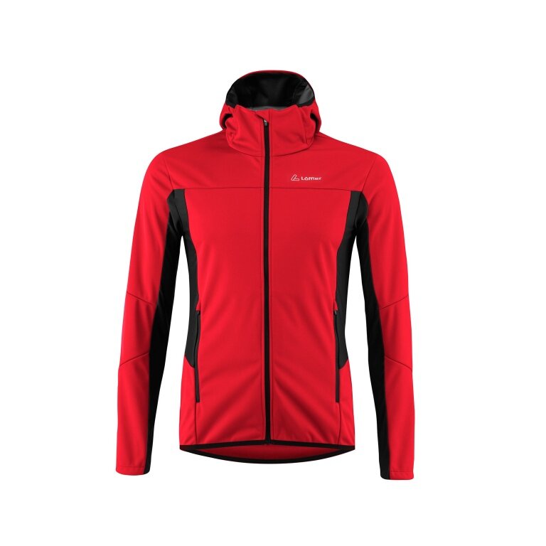 Löffler Softshell Jacket Hooded North AB Light (windproof, thermal insulating) red men's