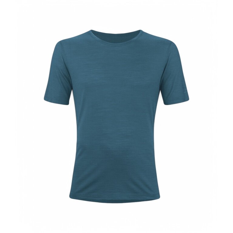 Löffler Hiking/Recreation T-shirt Merino-Tencel (Merino wool, breathable) petrol blue Men's