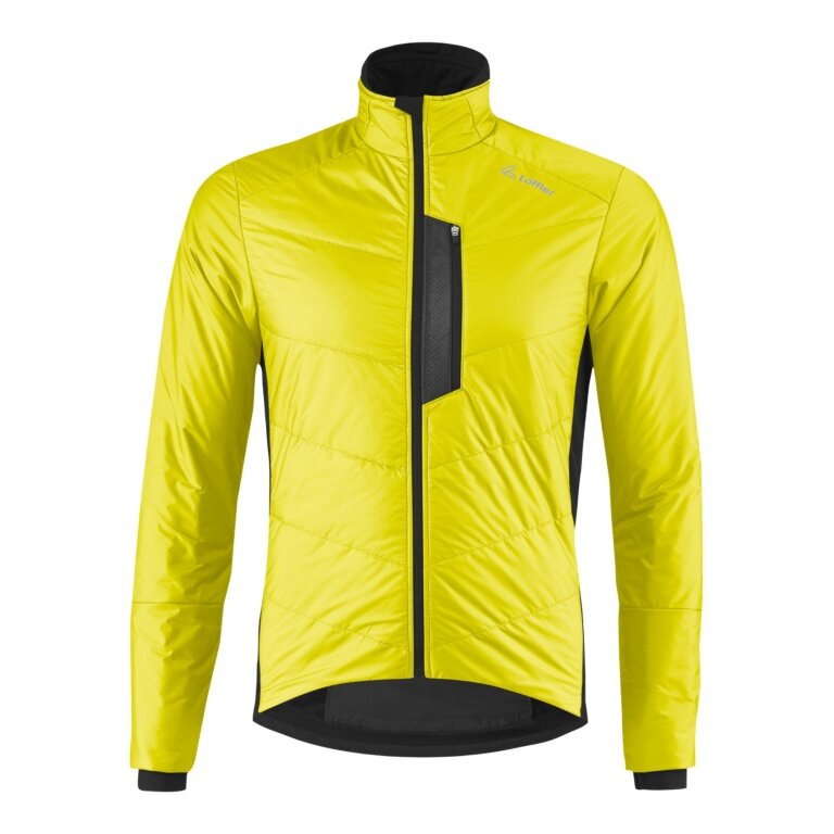 Löffler Bicycle Jacket Bike Iso PL60 (PrimaLoft® Gold Insulation, windproof, breathable) lemon/black Men's