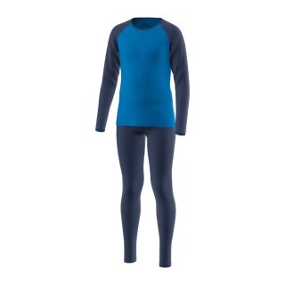 Löffler Functional Underwear Set Long CB Transtex® Warm Merino 200 (Long Sleeve Shirt and Long Trousers) Navy Blue Children