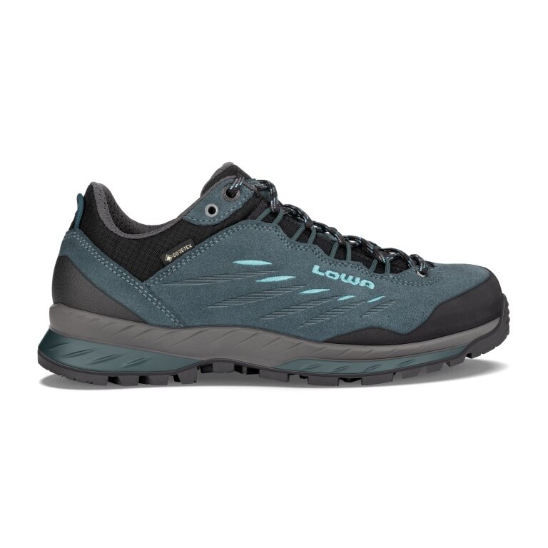 Lowa Hiking Shoes Delago GTX Low (Trekking, Split Leather-Textile, Waterproof) Petrol/Aquamarine Women