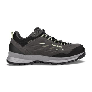 Lowa Hiking Shoes Delago GTX Low (Trekking, Split Leather-Textile, Waterproof) Anthracite Grey/Mint Women