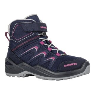 Lowa Winter Shoes Maddox Warm GTX Kid (waterproof) navy blue/pink girls