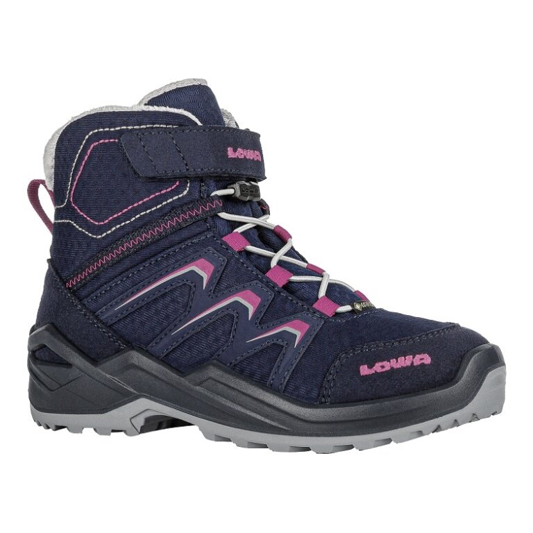 Lowa Winter Shoes Maddox Warm GTX Kid (waterproof) navy blue/pink girls