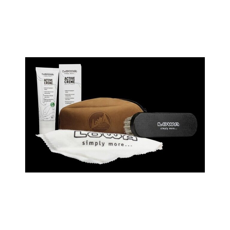 Lowa Shoe Cleaning Kit (Active Cream colorless 75ml, brush, cloth) - 1 Set