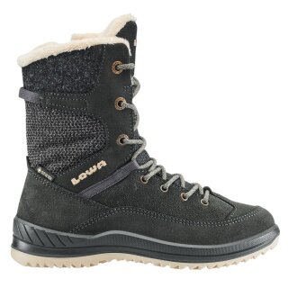 Lowa Winter Boots Bianca High GTX (Suede/Textile, waterproof) 2025 anthracite grey/champagne children