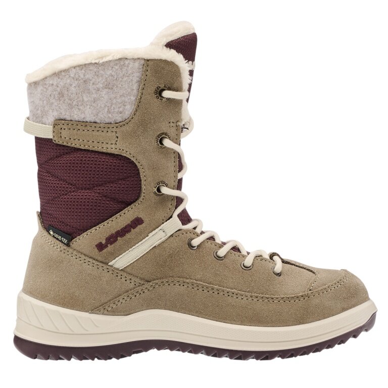 Lowa Winter Boots Bianca High GTX (Suede/Textile, waterproof) 2025 sand brown/red children