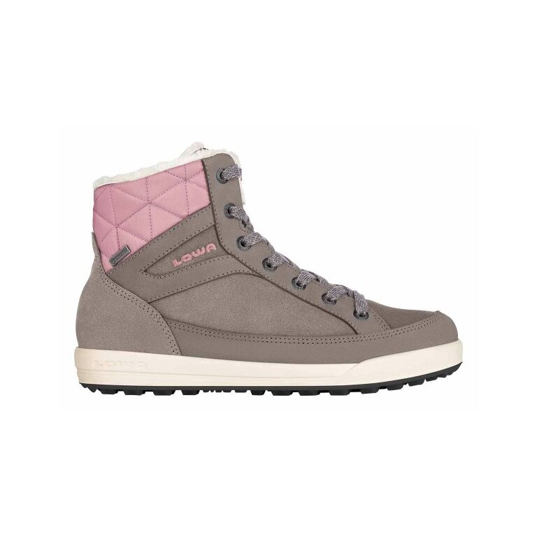 Lowa Winter Shoes Casara Mid GTX (suede leather, waterproof) stone grey/rose Women