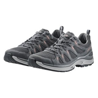 Lowa Hiking Travel Shoes Innox Evo II Low (All-Terrain, Synthetic/Textile) 2025 asphalt/salmon Ladies
