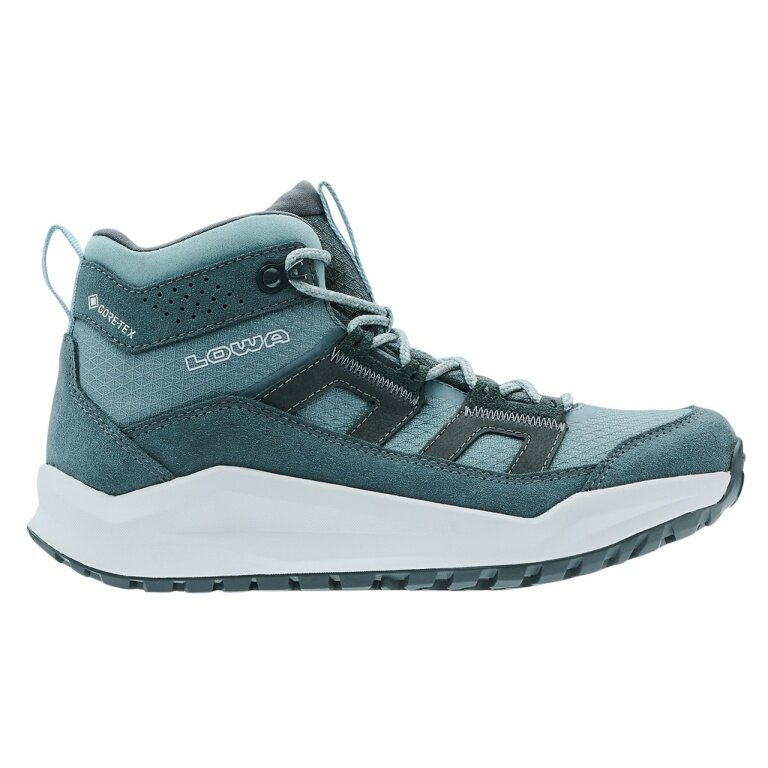 Lowa Kaloya Mid GTX Hiking Shoes (Nubuck Leather/Textile, waterproof) smoke blue/blue ladies