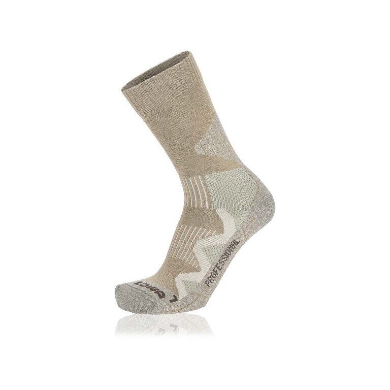 Lowa Hiking Sock Crew 3-Season Pro (Cotton, high comfort) desert beige - 1 Pair