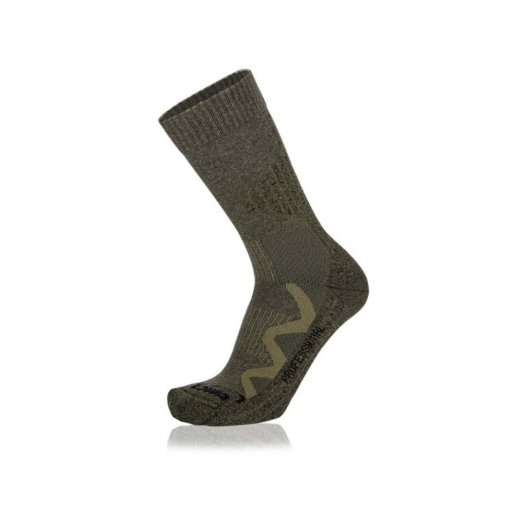 Lowa Hiking Sock Crew 3-Season Pro (Cotton, high comfort) dark green - 1 pair