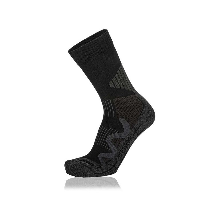 Lowa Hiking Sock Crew 3-Season Pro (Cotton, high comfort) black - 1 pair