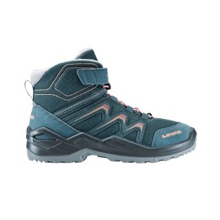Lowa Winter Shoes Maddox Warm Mid GTX (Textile/Synthetic, waterproof) 2025 petrol/pink children
